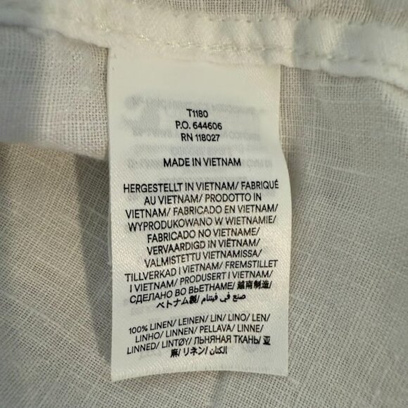 Boden Relaxed White Linen Long Sleeve Shirt, Size 16/18L - Picture 7 of 7